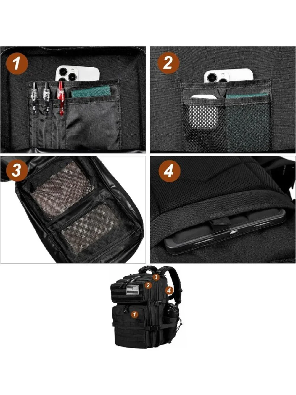 45L Tactical Backpack for Men & Women - Large Military Assault Pack with Molle